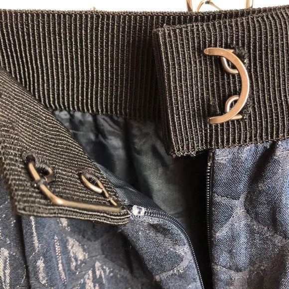 Ann Taylor LOFT ink blue metallic sheen pencil skirt - Picture 3 of 5